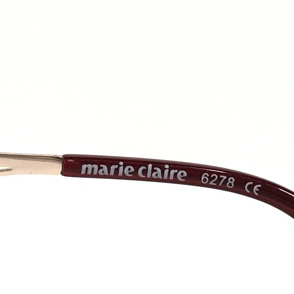 Marie Claire Eyeglasses Frames 6278 SATIN RED/GLD Round Full Rim 52-18-140